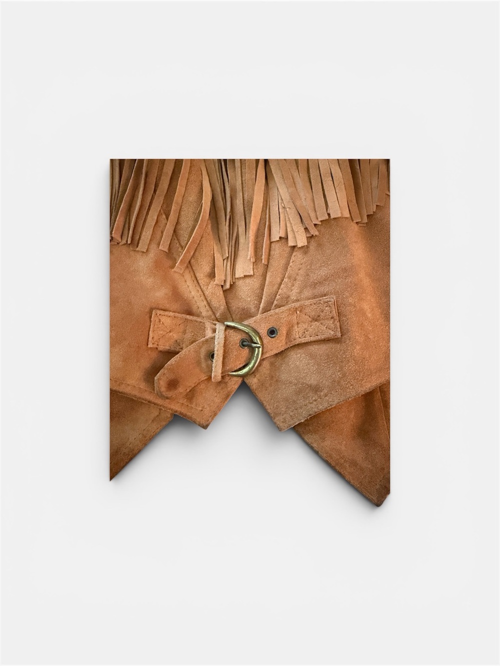 Vintage Vera Pelle Fringed Suede Cropped Jacket - Tan - Picture 4 of 7